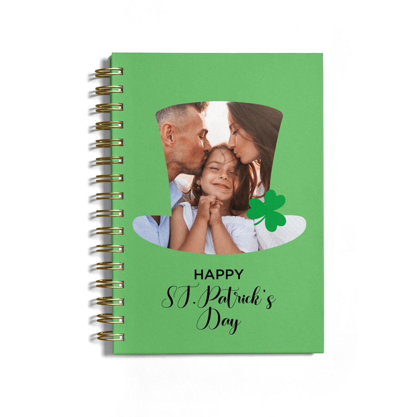 Photo Upload Leprechaun Hat Notebook with Gold Coil