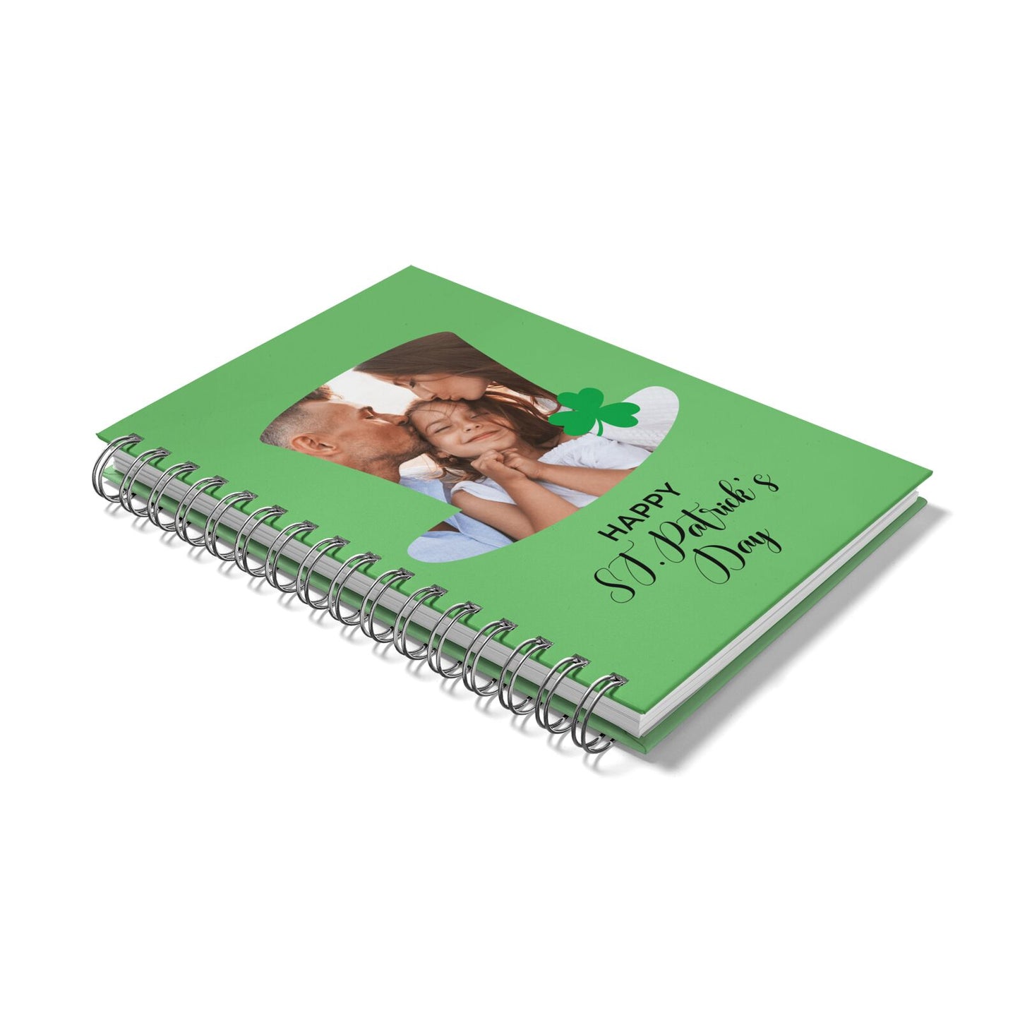 Photo Upload Leprechaun Hat Notebook with Silver Coil Laid Flat