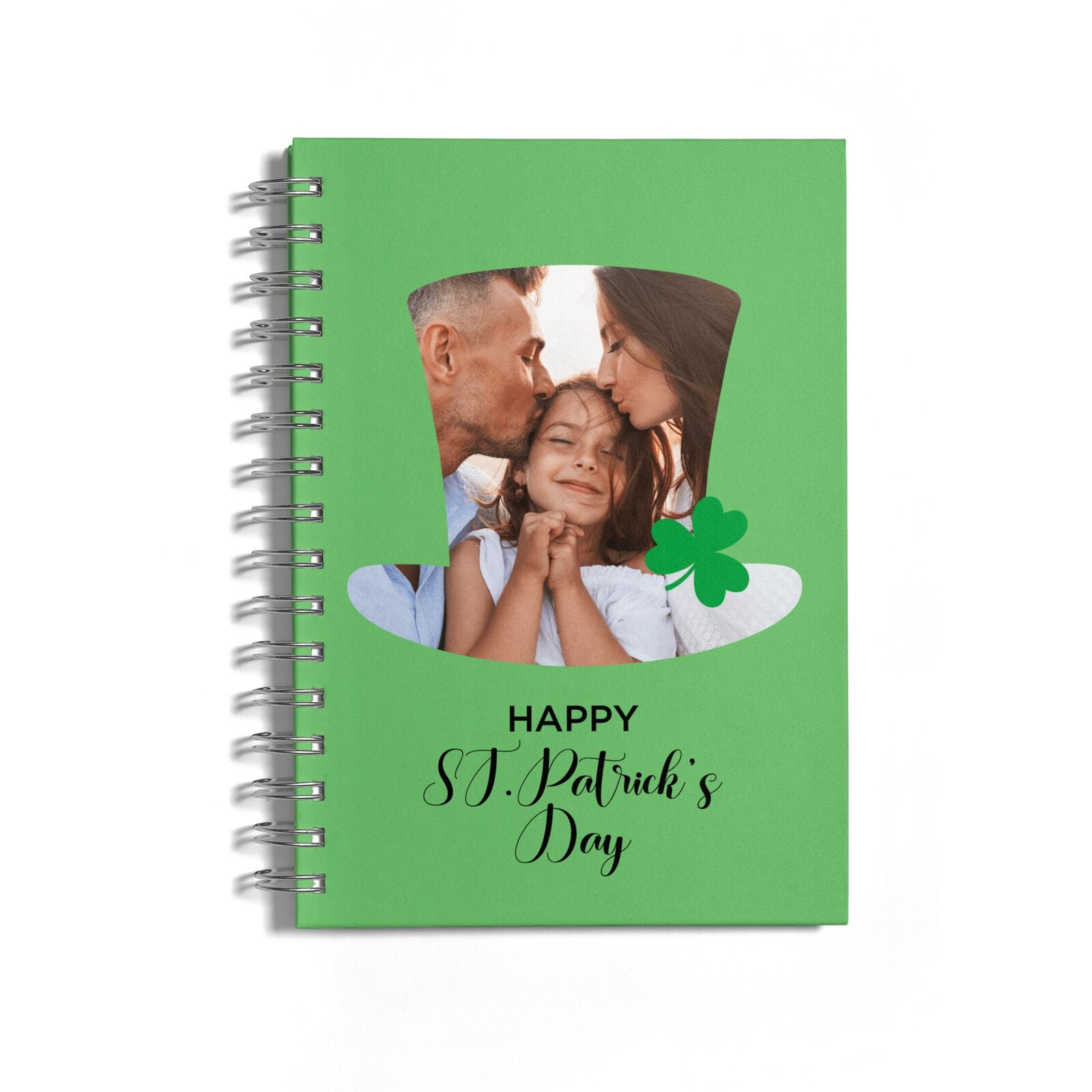 Photo Upload Leprechaun Hat Notebook with Silver Coil