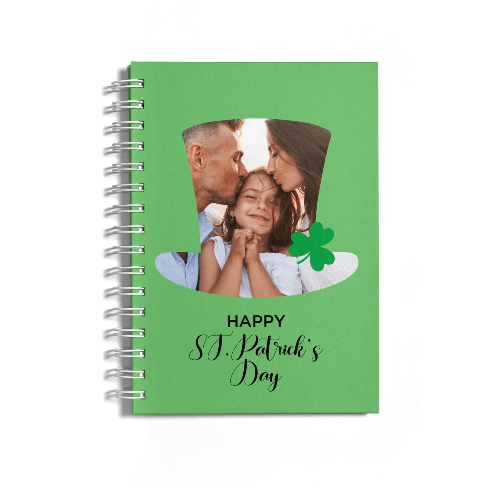 Photo Upload Leprechaun Hat Notebook with White Coil