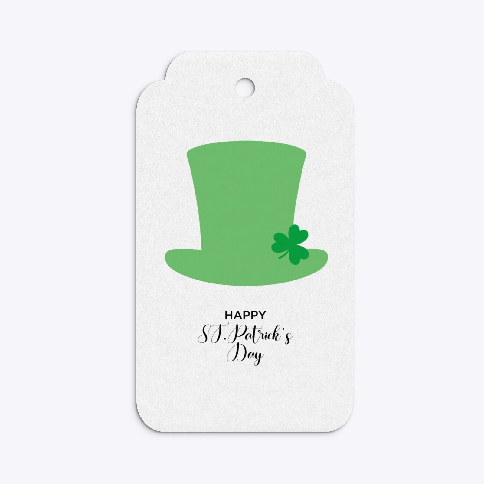 Photo Upload Leprechaun Hat Two Tier Rectangle Gift Tag Back