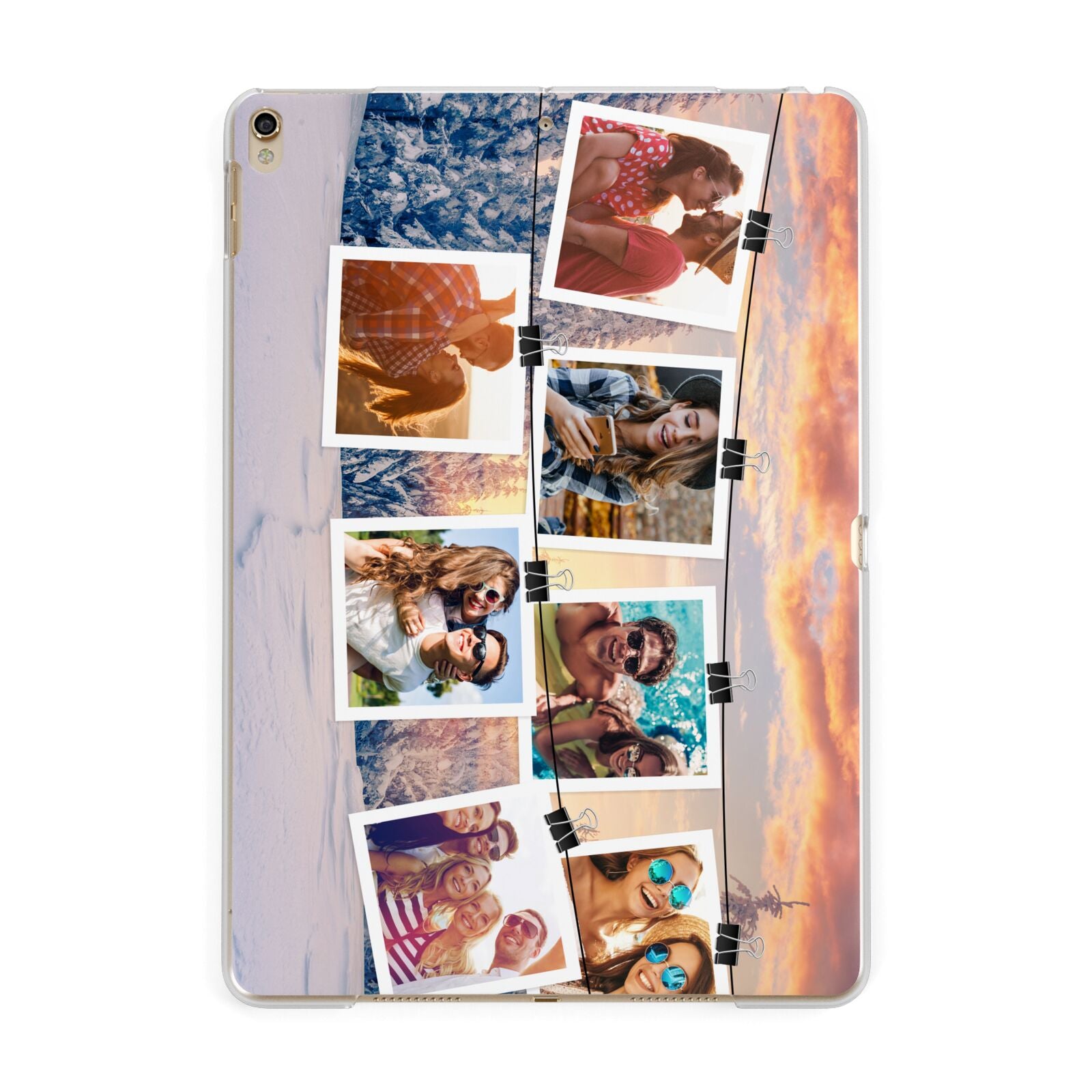 Photo Upload Montage Apple iPad Gold Case