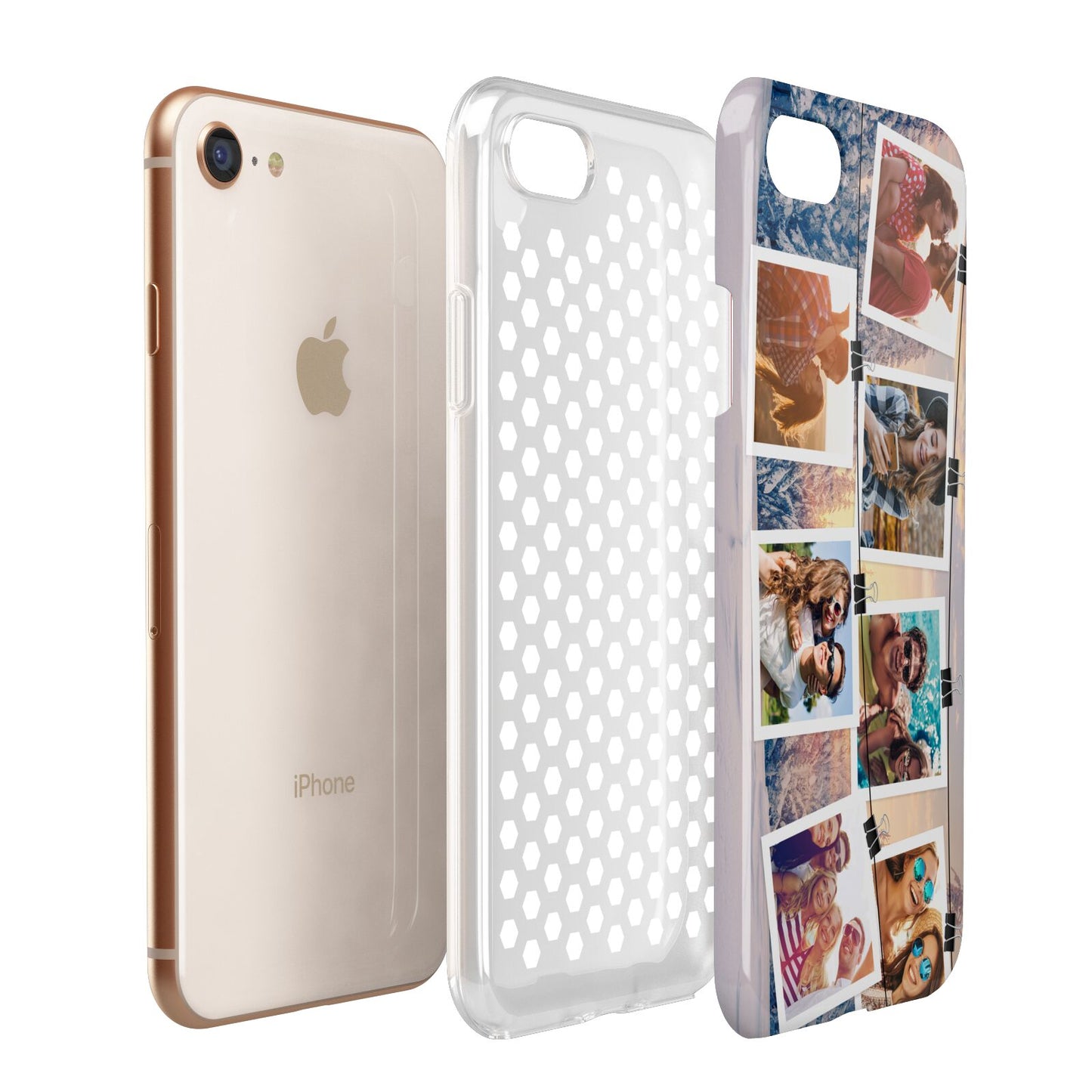 Photo Upload Montage Apple iPhone 7 8 3D Tough Case Expanded View