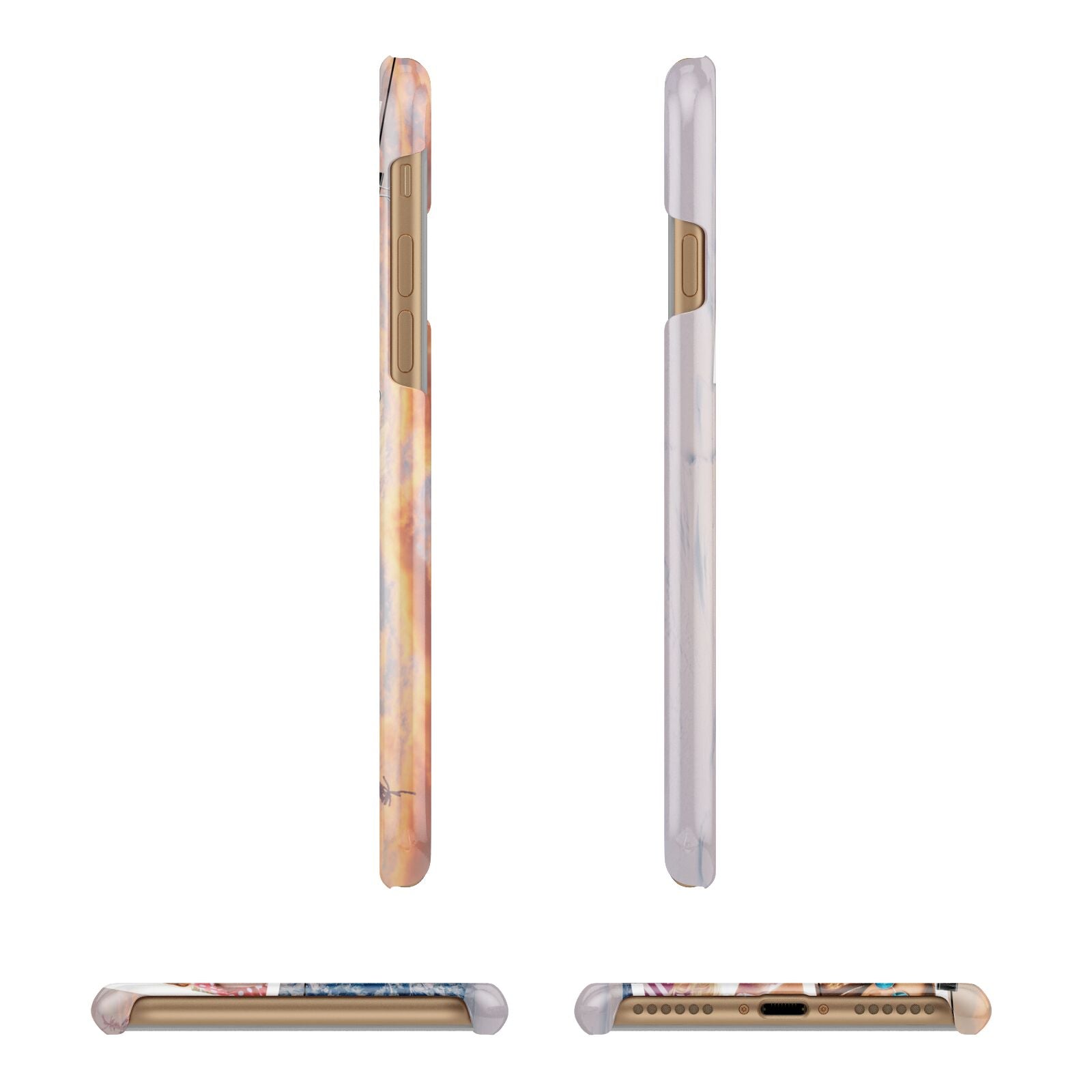 Photo Upload Montage Apple iPhone 7 8 3D Wrap Snap Case Angled Images