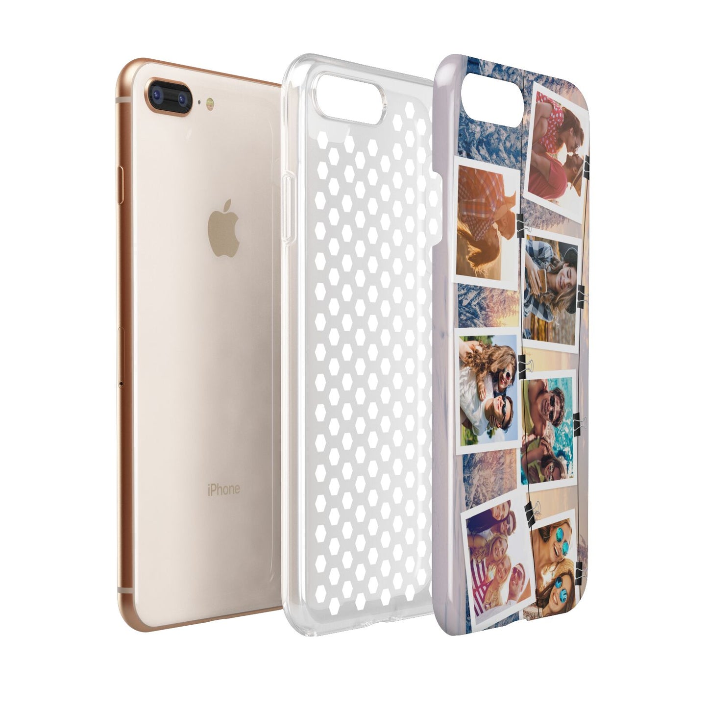 Photo Upload Montage Apple iPhone 7 8 Plus 3D Tough Case Expanded View