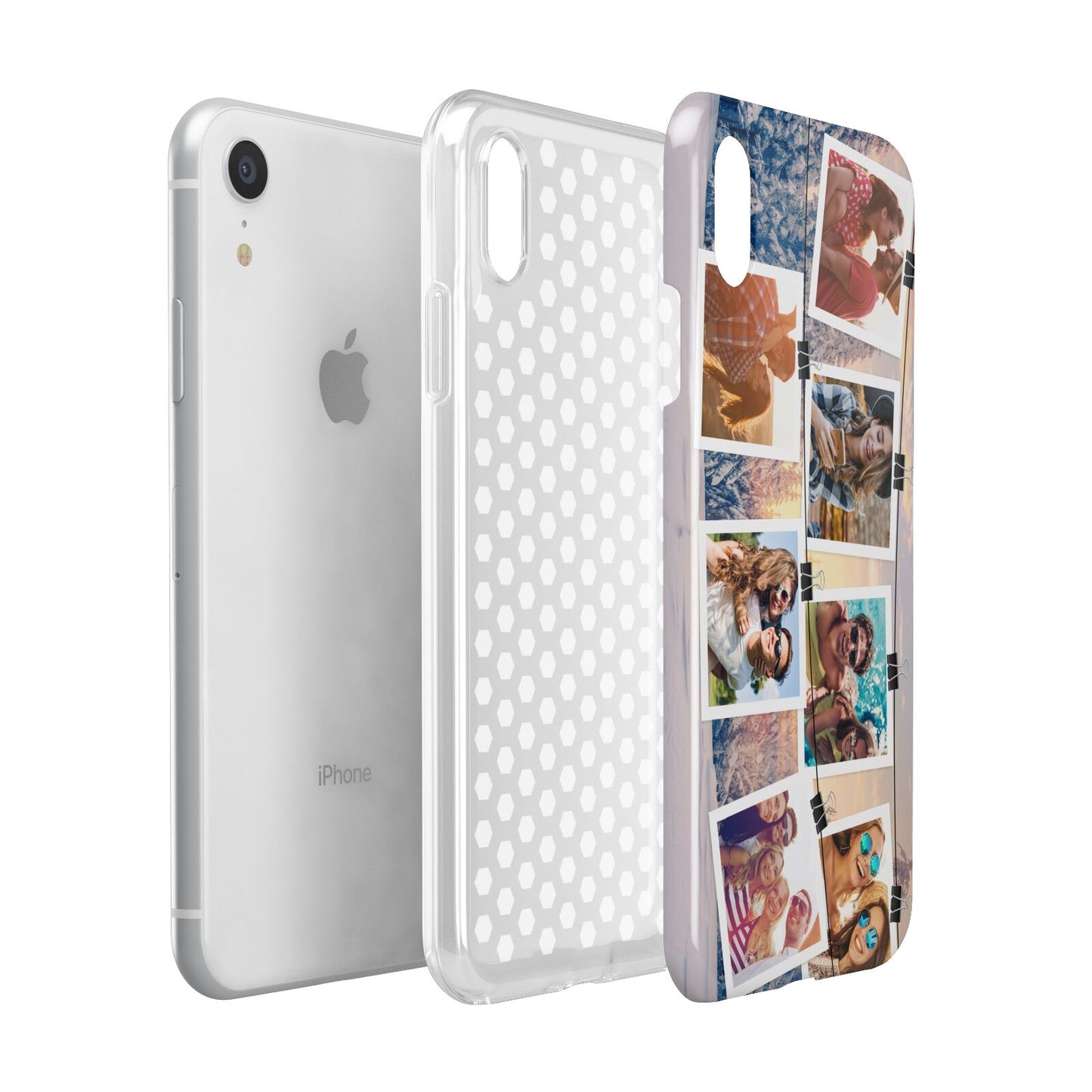 Photo Upload Montage Apple iPhone XR White 3D Tough Case Expanded view