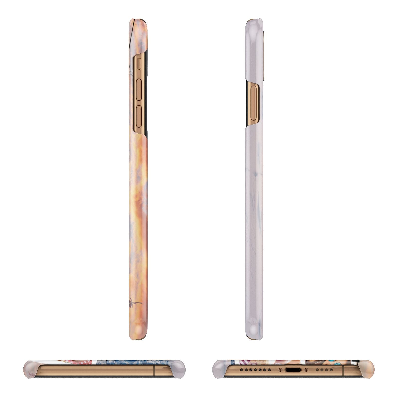 Photo Upload Montage Apple iPhone Xs Max 3D Wrap Snap Case Angled Images