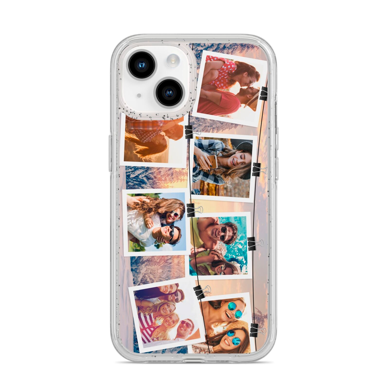 Photo Upload Montage iPhone 14 Glitter Tough Case Starlight