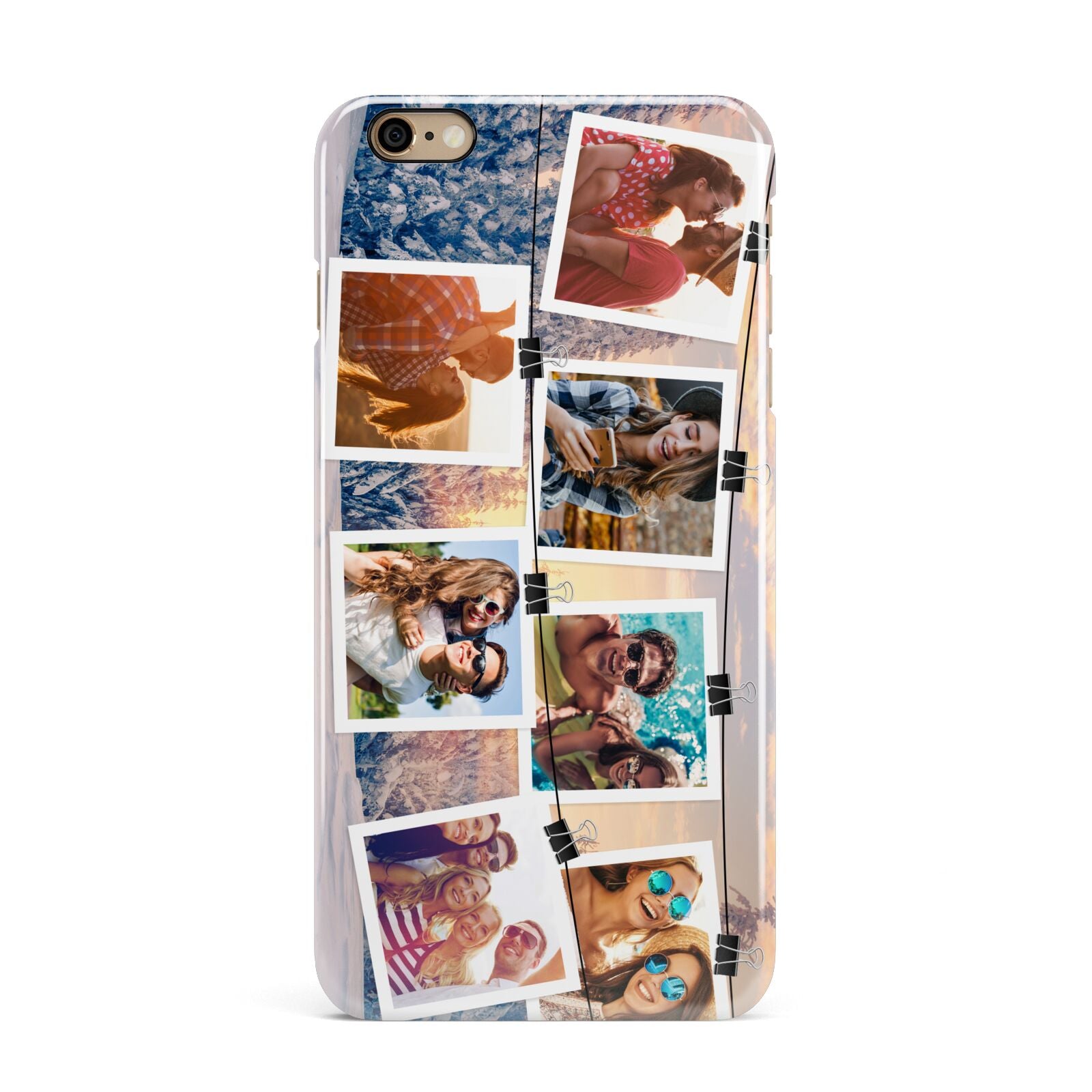 Photo Upload Montage iPhone 6 Plus 3D Snap Case on Gold Phone