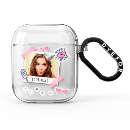 Photo Upload with Text AirPods Clear Case