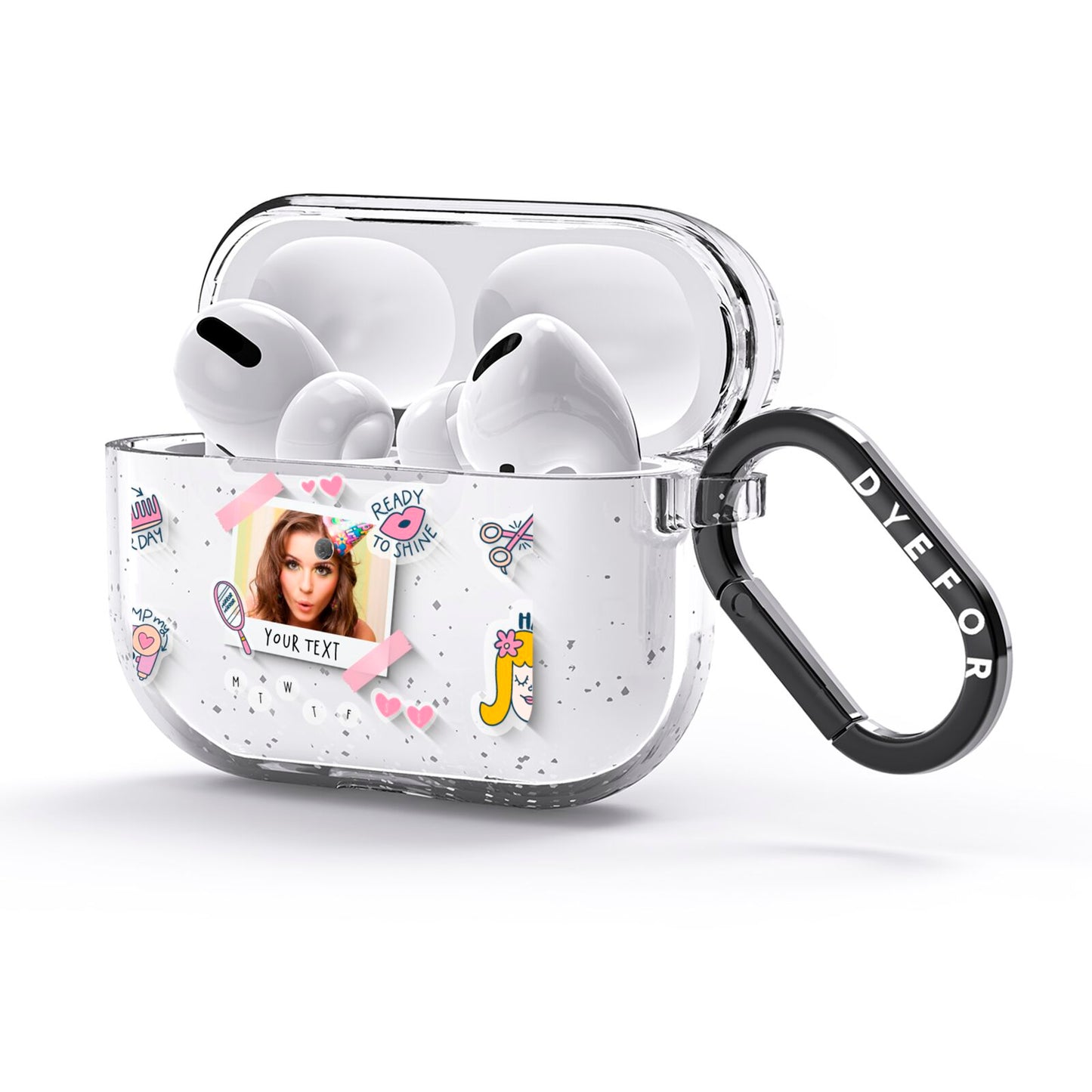 Photo Upload with Text AirPods Glitter Case 3rd Gen Side Image