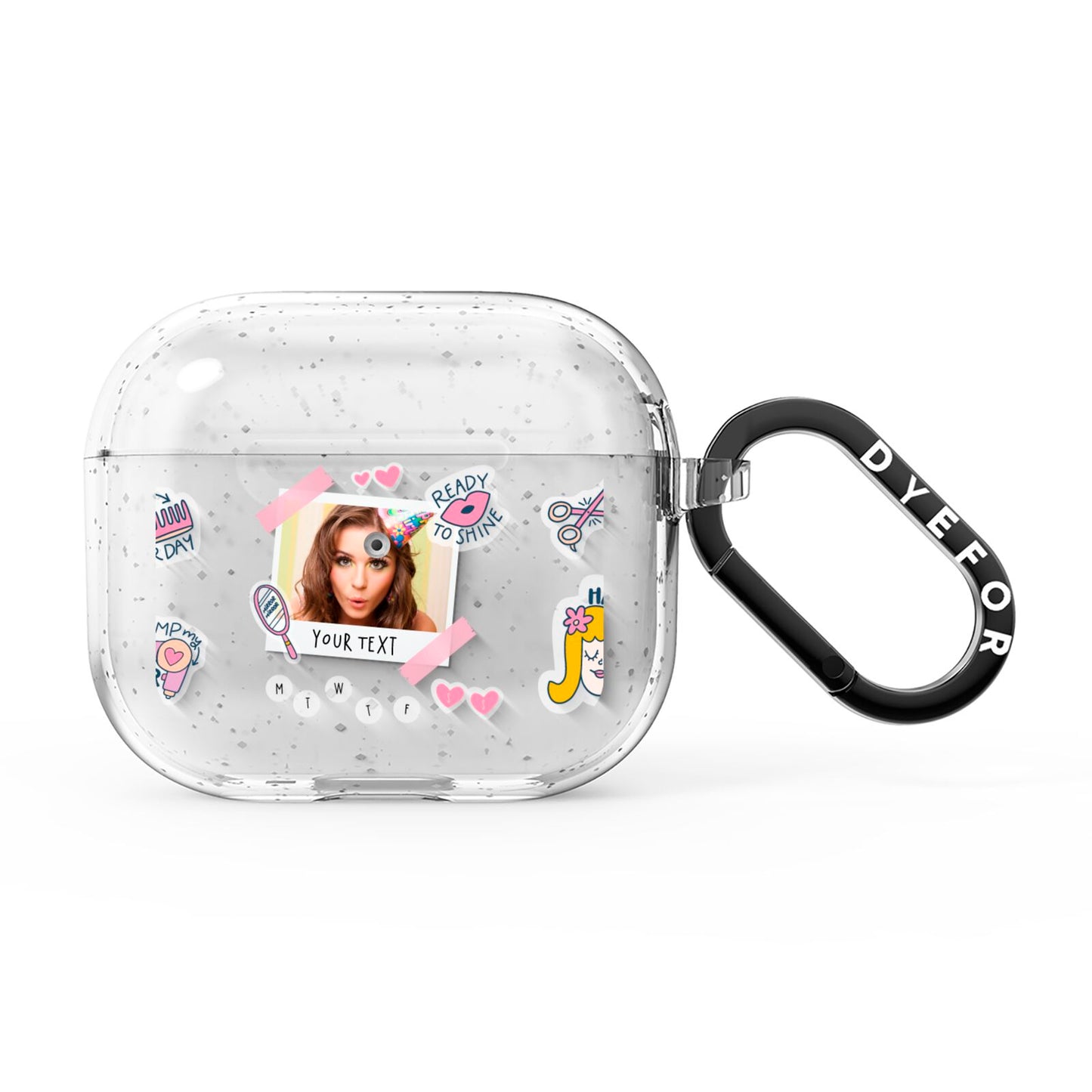 Photo Upload with Text AirPods Glitter Case 3rd Gen