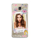 Photo Upload with Text Samsung Galaxy A3 2016 Case on gold phone