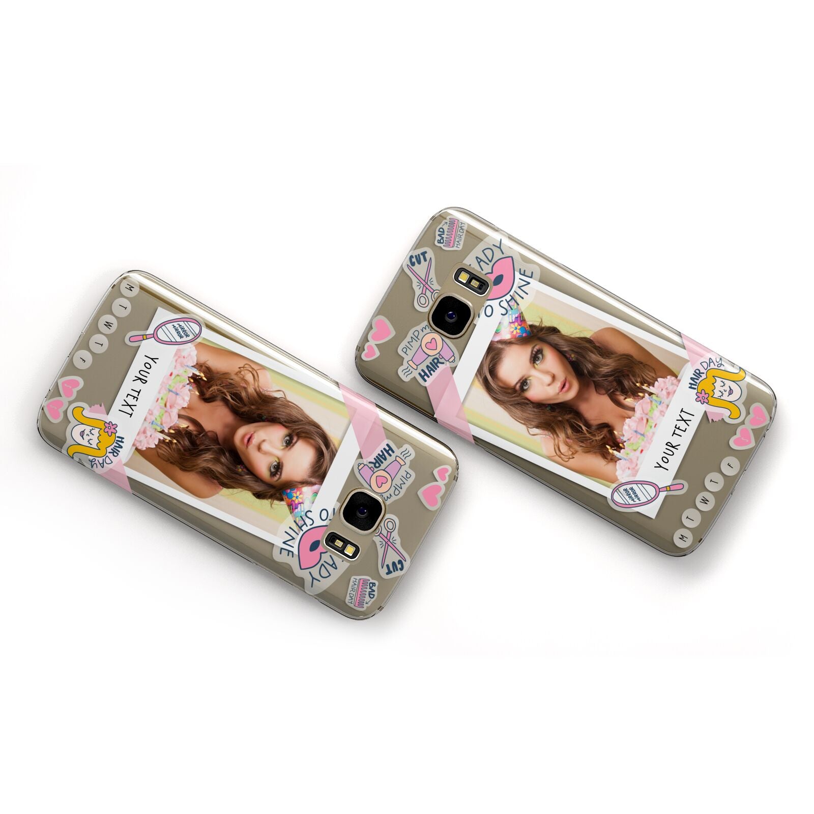 Photo Upload with Text Samsung Galaxy Case Flat Overview