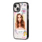 Photo Upload with Text iPhone 14 Black Impact Case Side Angle on Silver phone