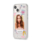 Photo Upload with Text iPhone 14 Clear Tough Case Starlight Angled Image