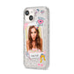 Photo Upload with Text iPhone 14 Glitter Tough Case Starlight Angled Image