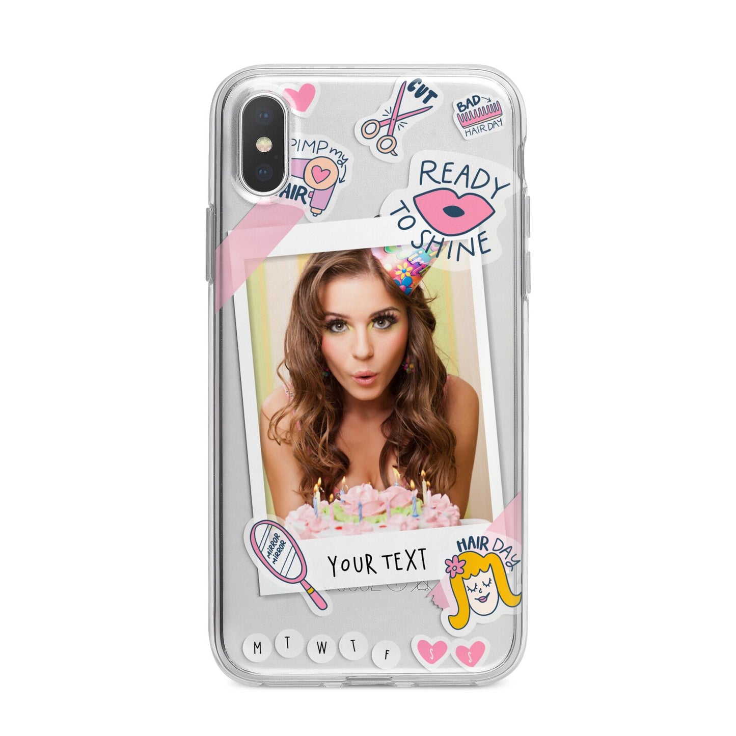 Photo Upload with Text iPhone X Bumper Case on Silver iPhone Alternative Image 1