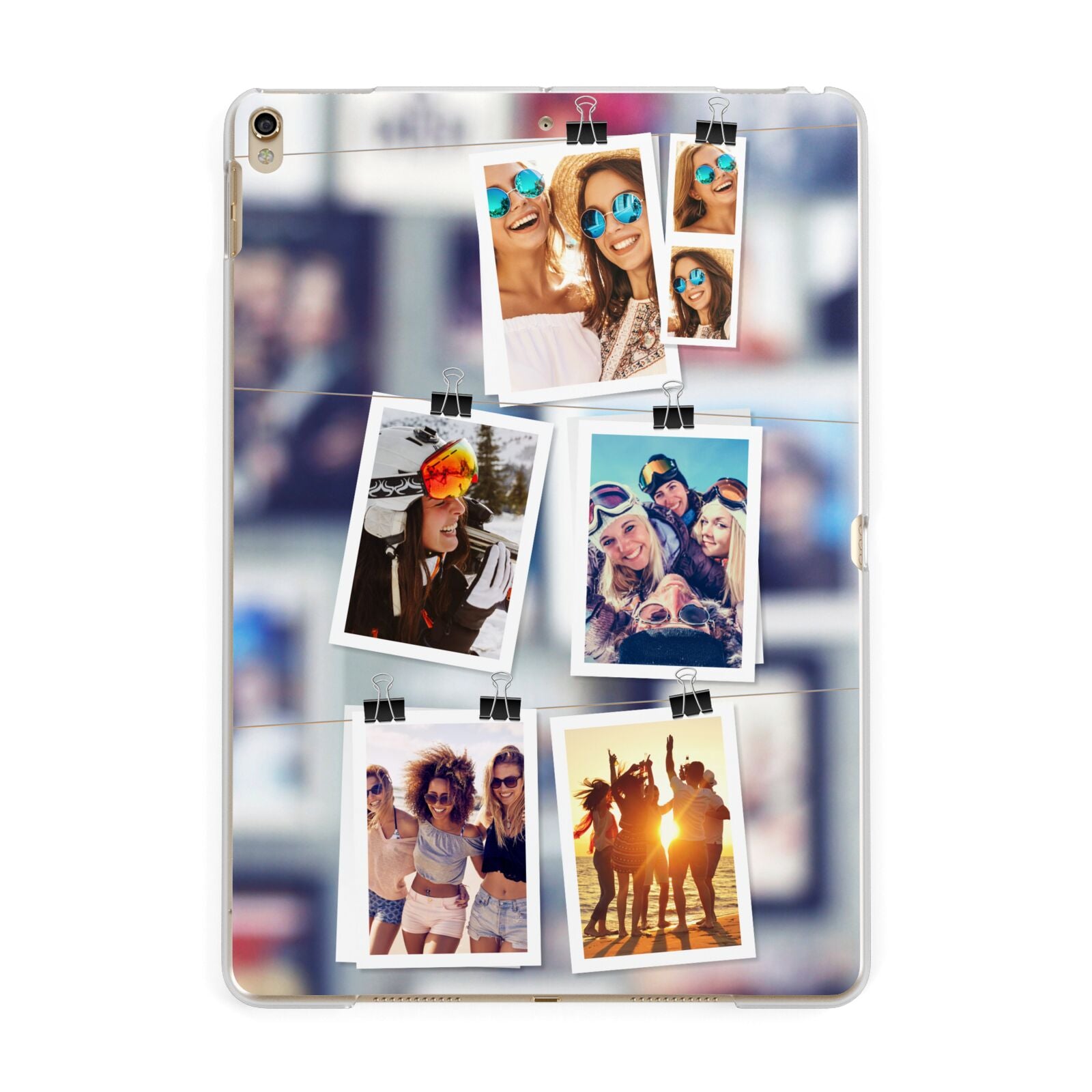 Photo Wall Montage Upload Apple iPad Gold Case