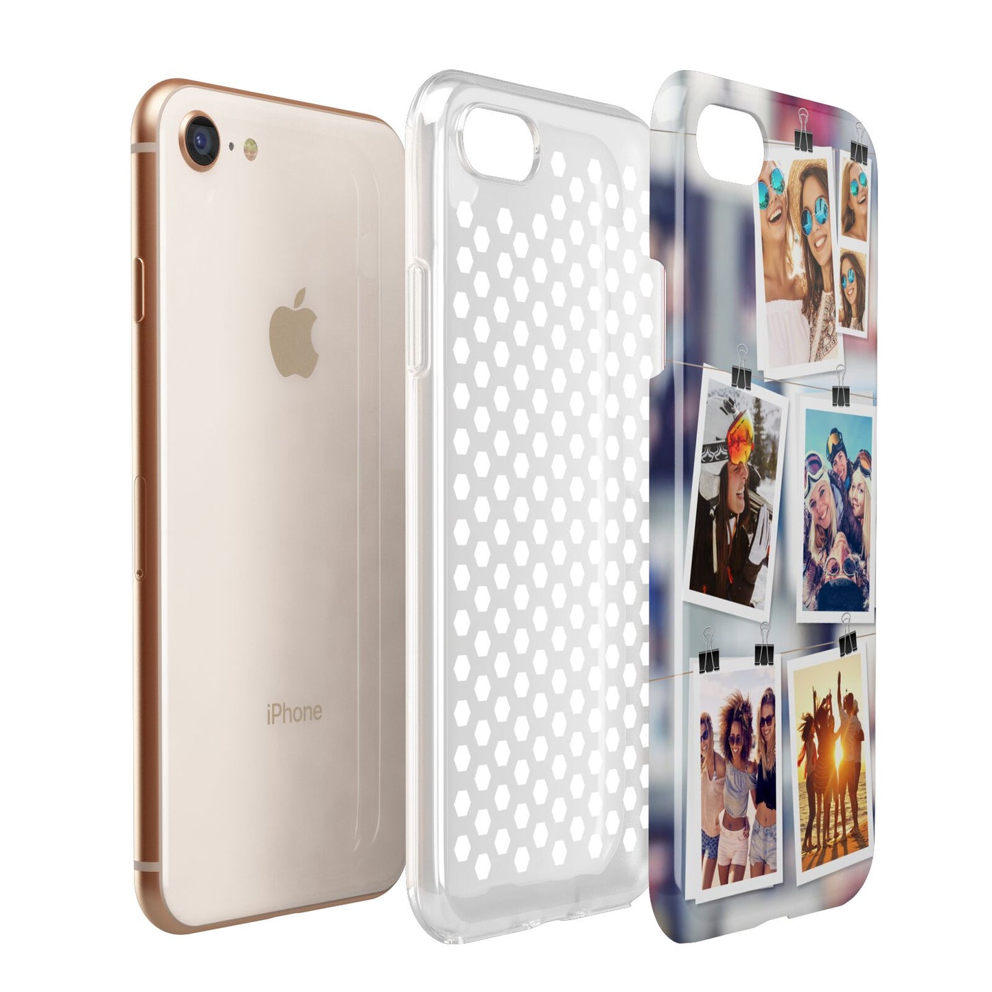 Photo Wall Montage Upload Apple iPhone 7 8 3D Tough Case Expanded View