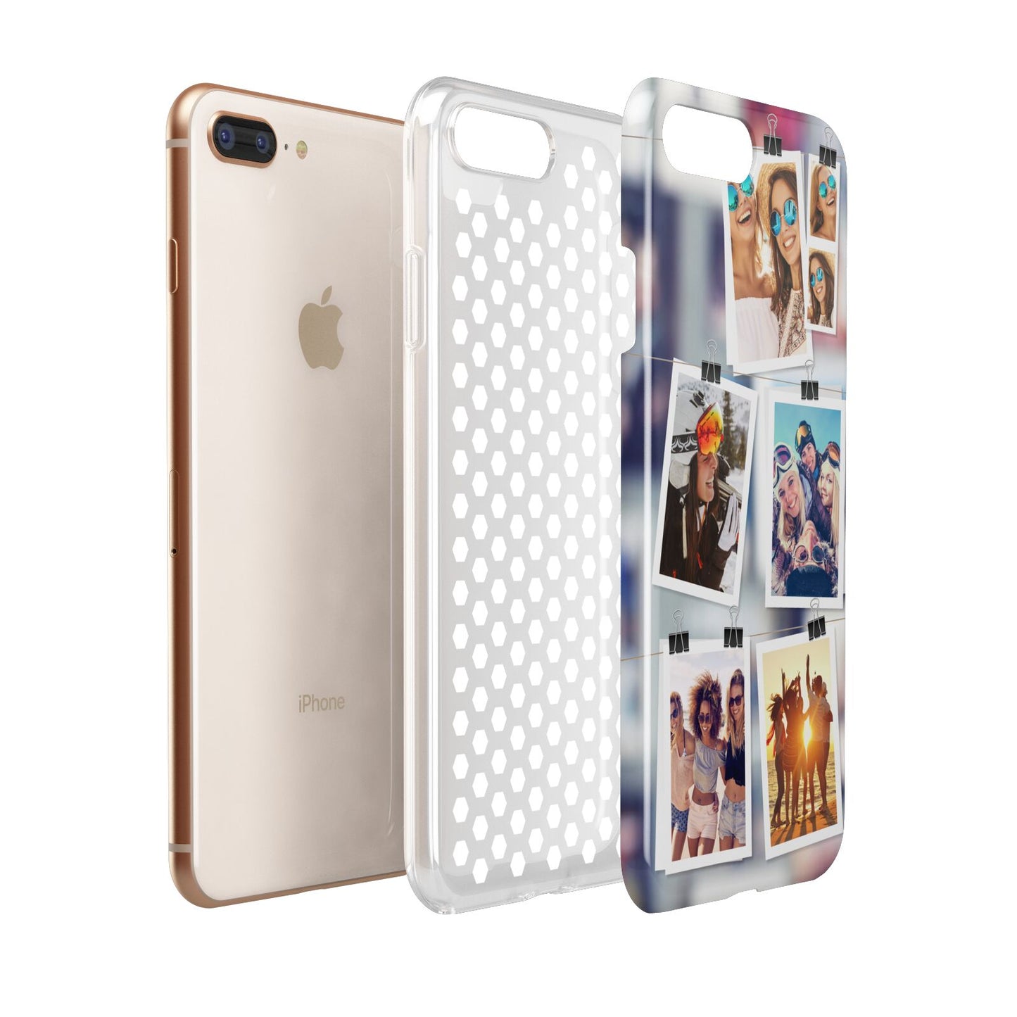 Photo Wall Montage Upload Apple iPhone 7 8 Plus 3D Tough Case Expanded View