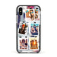Photo Wall Montage Upload Apple iPhone Xs Impact Case Black Edge on Silver Phone