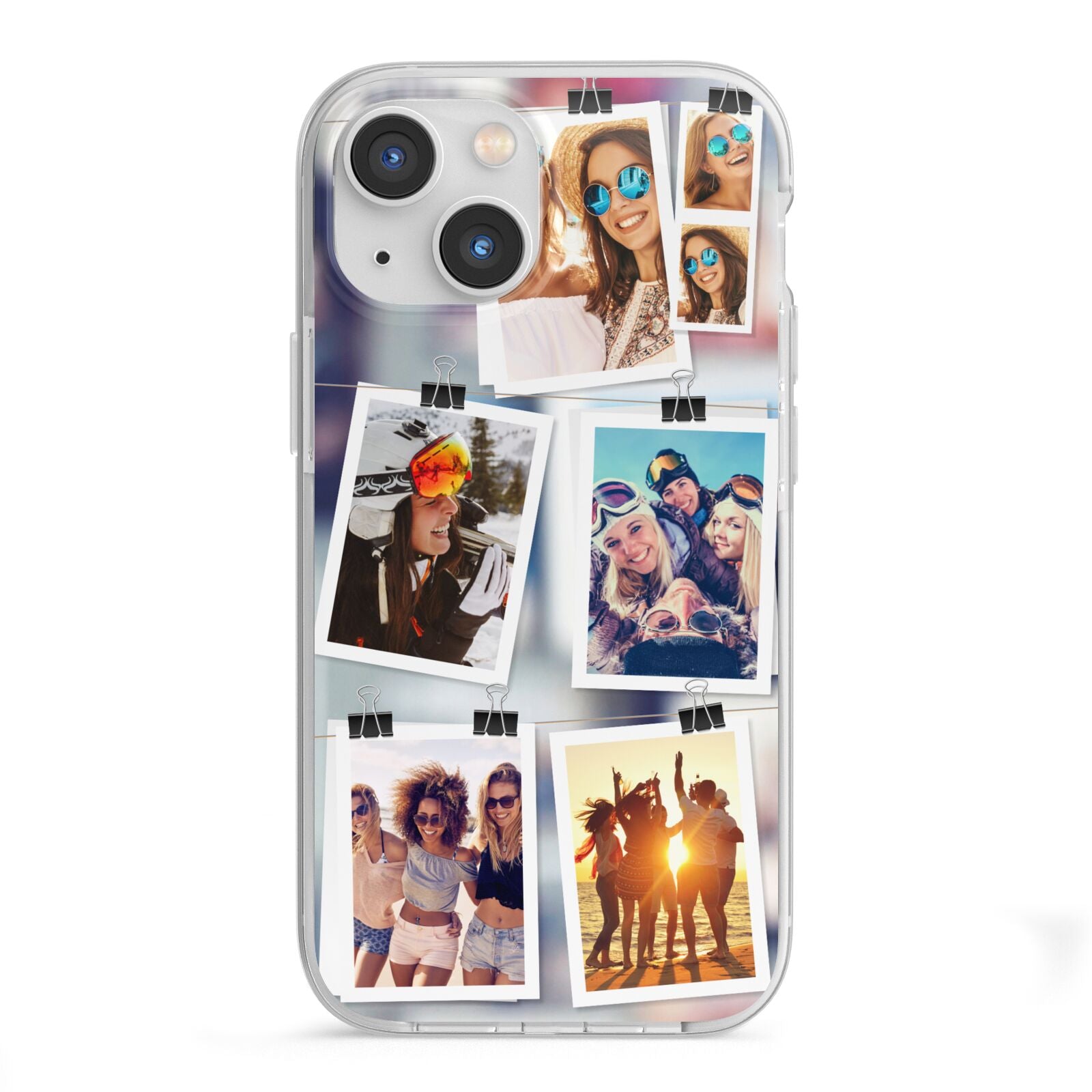 Photo Wall Montage Upload iPhone 13 Mini TPU Impact Case with White Edges