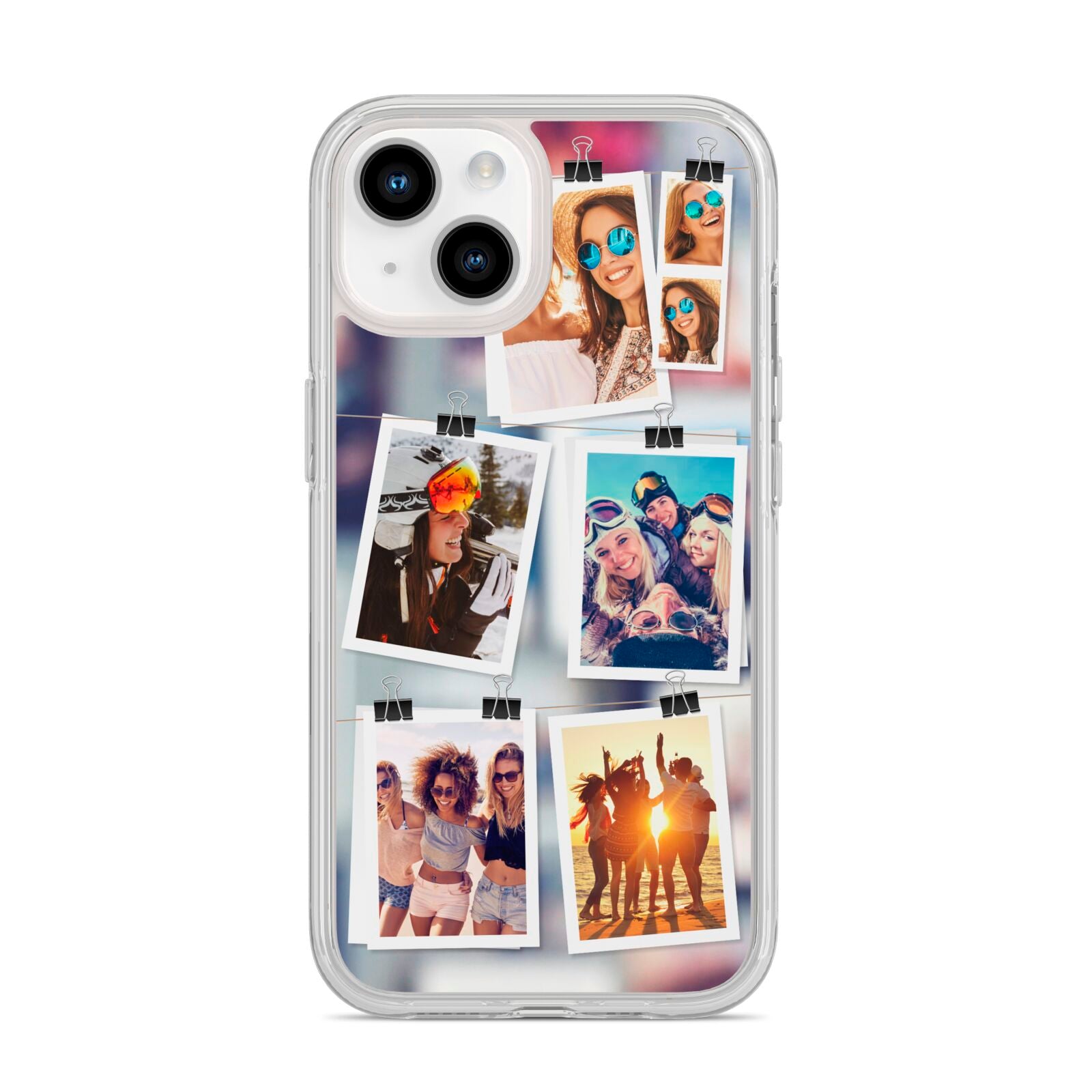 Photo Wall Montage Upload iPhone 14 Clear Tough Case Starlight