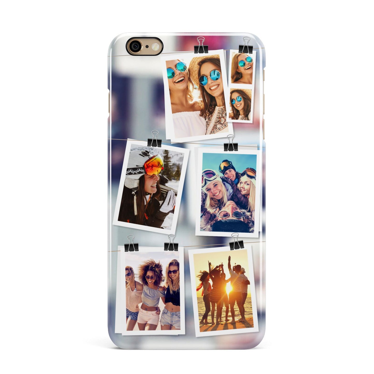 Photo Wall Montage Upload iPhone 6 Plus 3D Snap Case on Gold Phone