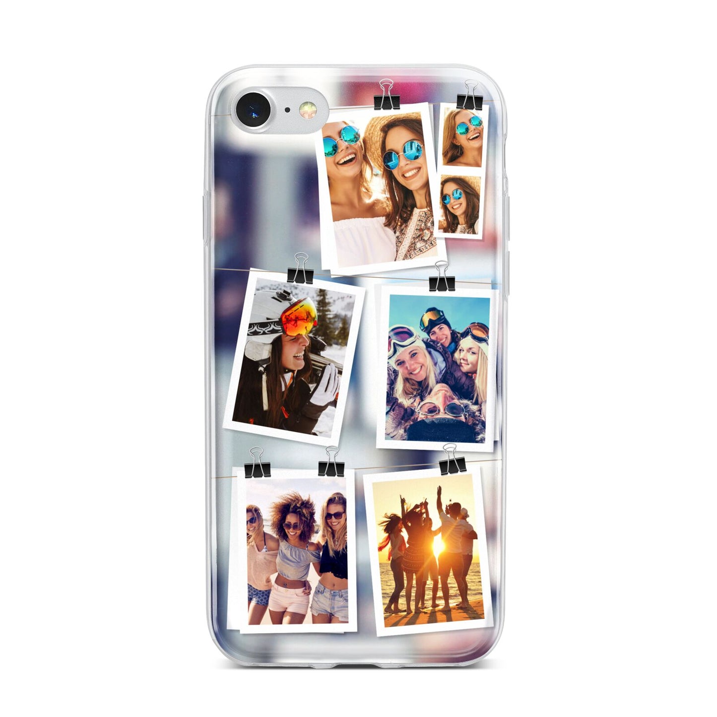 Photo Wall Montage Upload iPhone 7 Bumper Case on Silver iPhone
