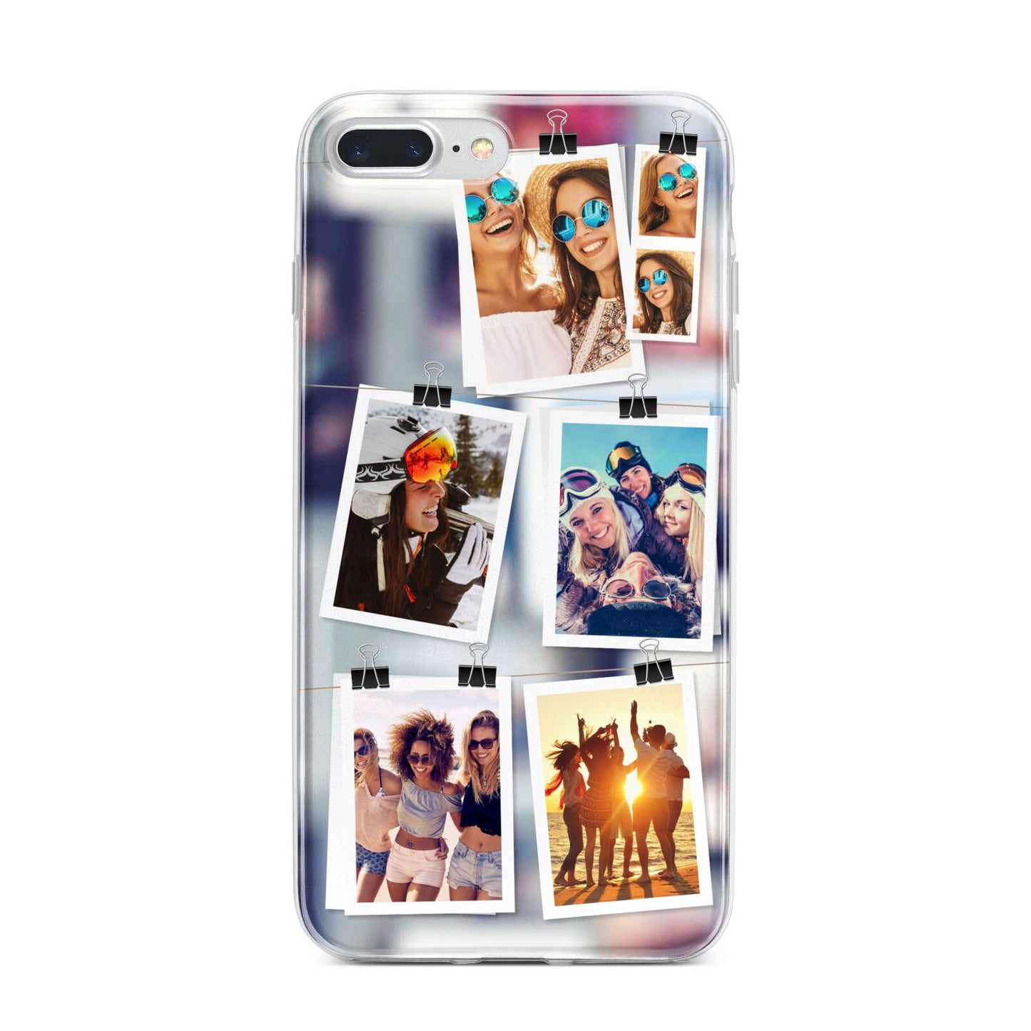Photo Wall Montage Upload iPhone 7 Plus Bumper Case on Silver iPhone