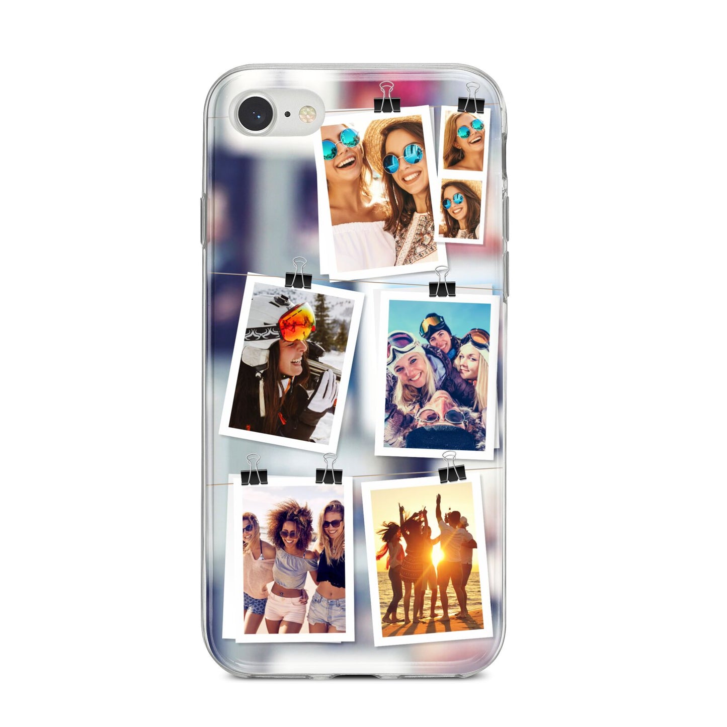 Photo Wall Montage Upload iPhone 8 Bumper Case on Silver iPhone