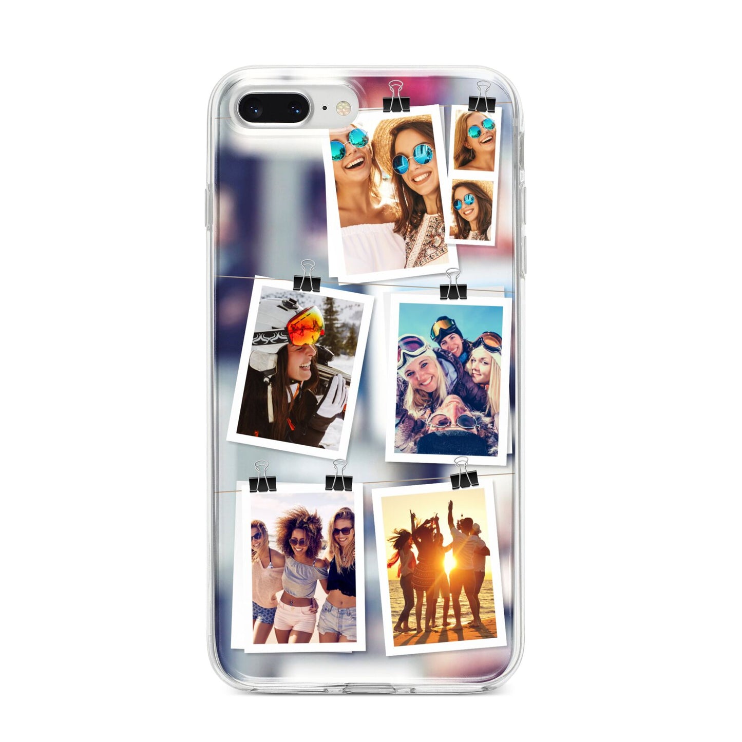 Photo Wall Montage Upload iPhone 8 Plus Bumper Case on Silver iPhone