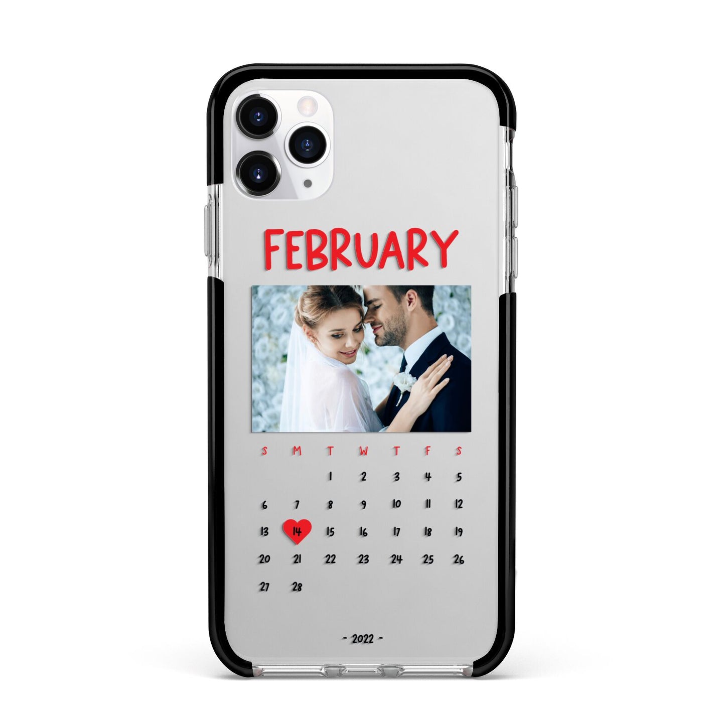 Photo Wedding Anniversary Apple iPhone 11 Pro Max in Silver with Black Impact Case