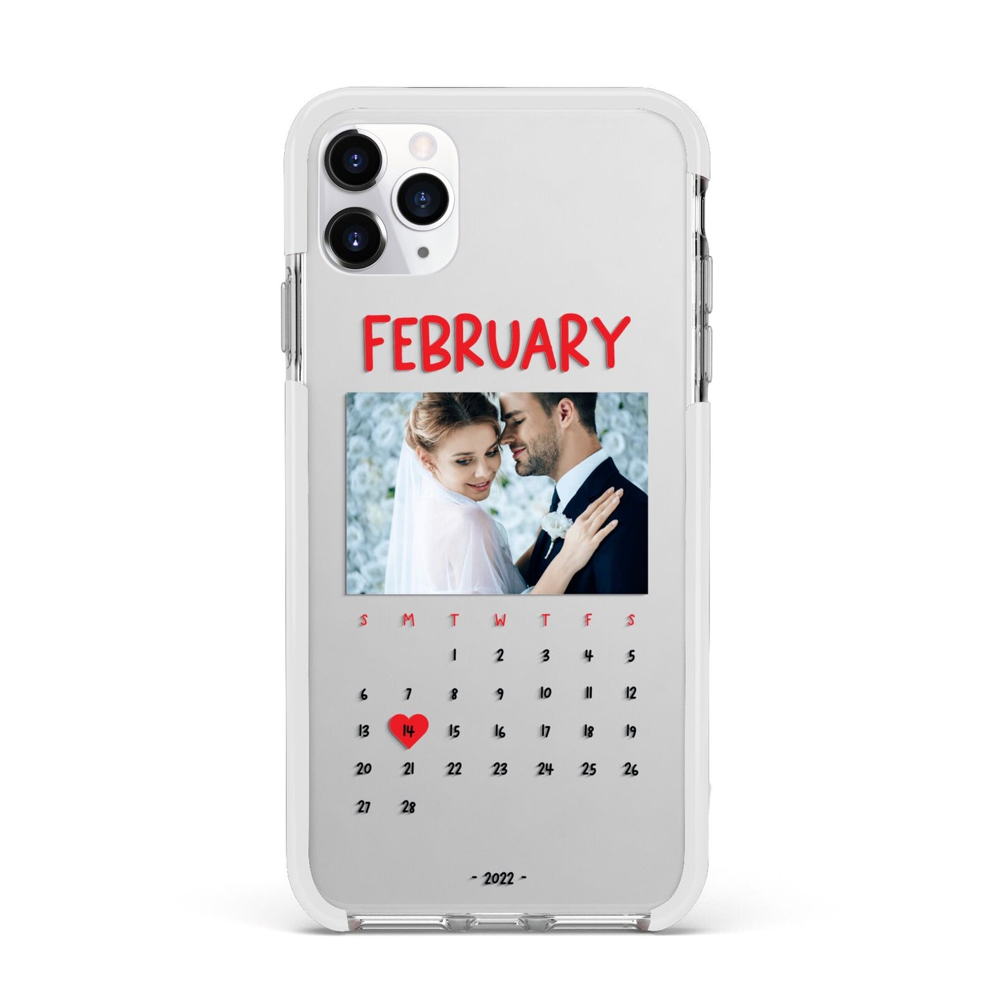 Photo Wedding Anniversary Apple iPhone 11 Pro Max in Silver with White Impact Case