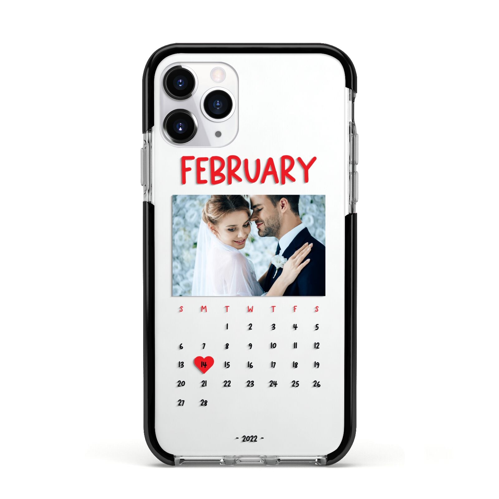 Photo Wedding Anniversary Apple iPhone 11 Pro in Silver with Black Impact Case