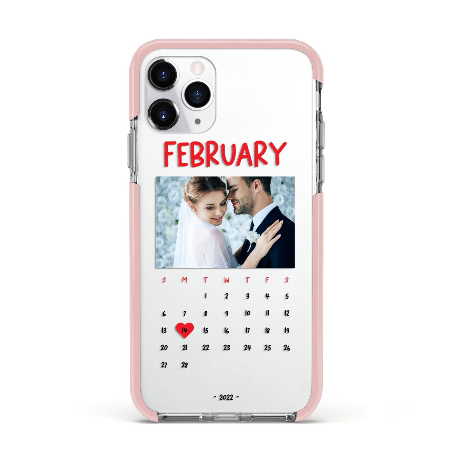 Photo Wedding Anniversary Apple iPhone 11 Pro in Silver with Pink Impact Case