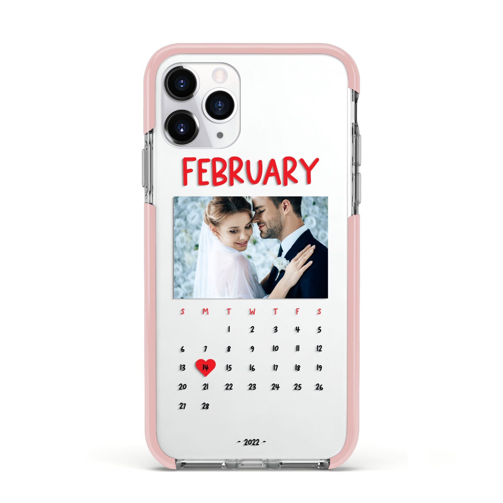 Photo Wedding Anniversary Apple iPhone 11 Pro in Silver with Pink Impact Case