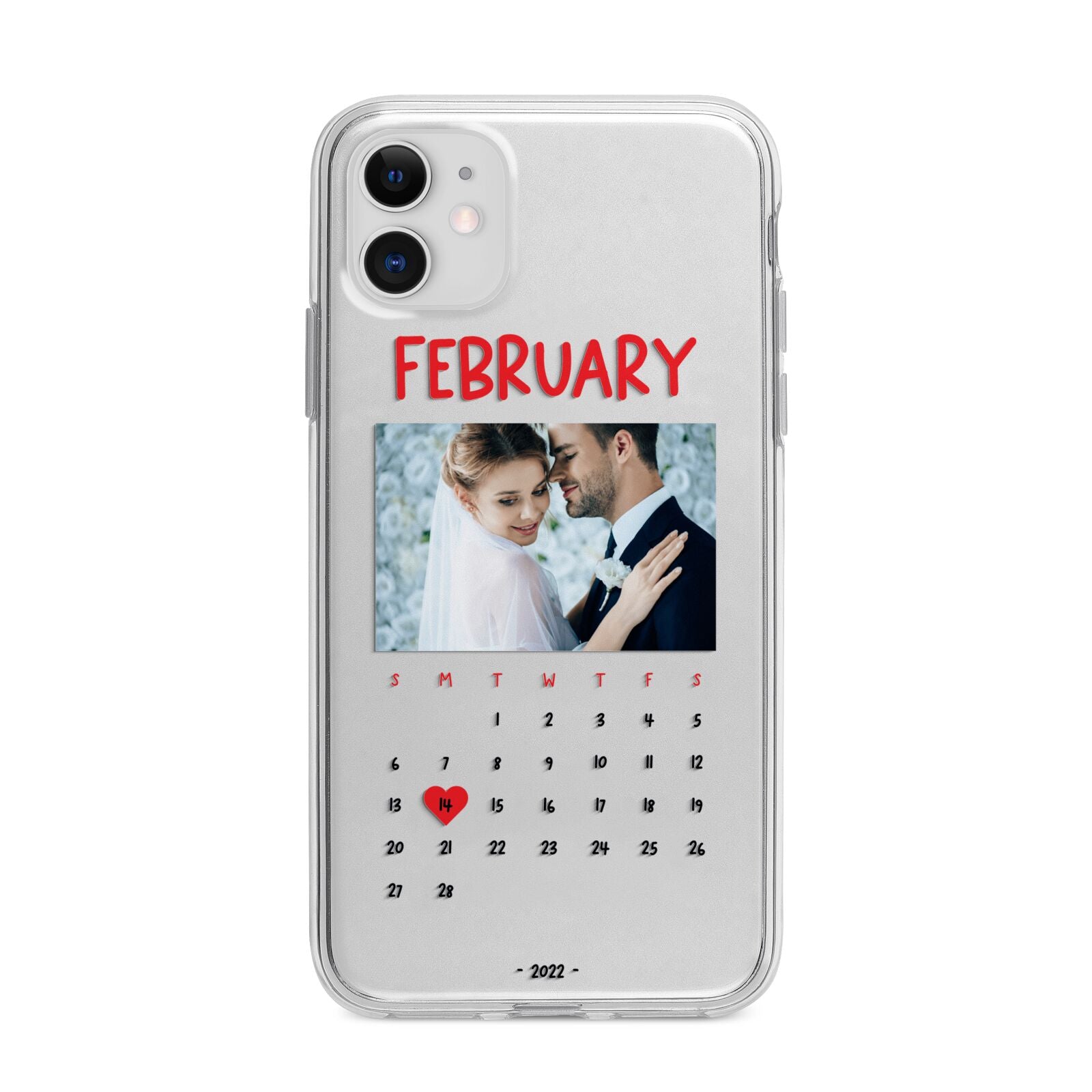 Photo Wedding Anniversary Apple iPhone 11 in White with Bumper Case
