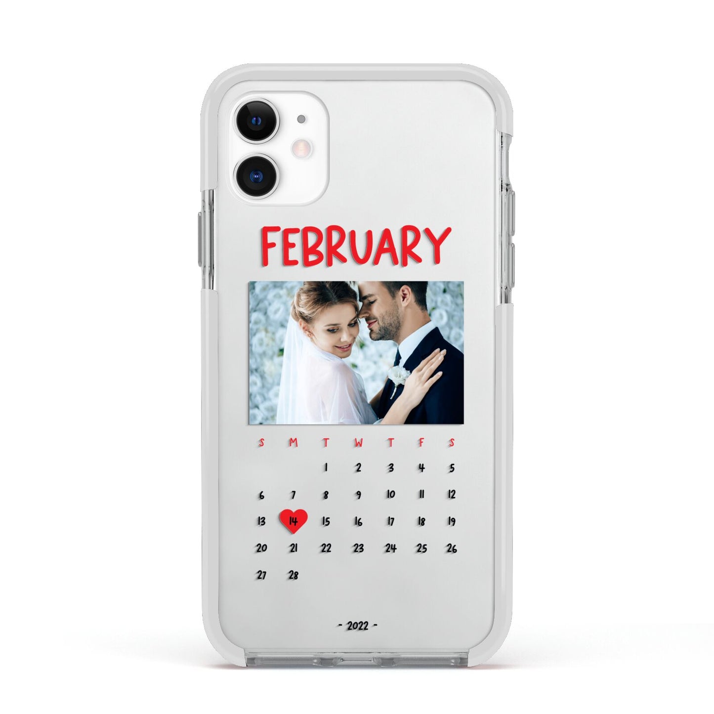 Photo Wedding Anniversary Apple iPhone 11 in White with White Impact Case