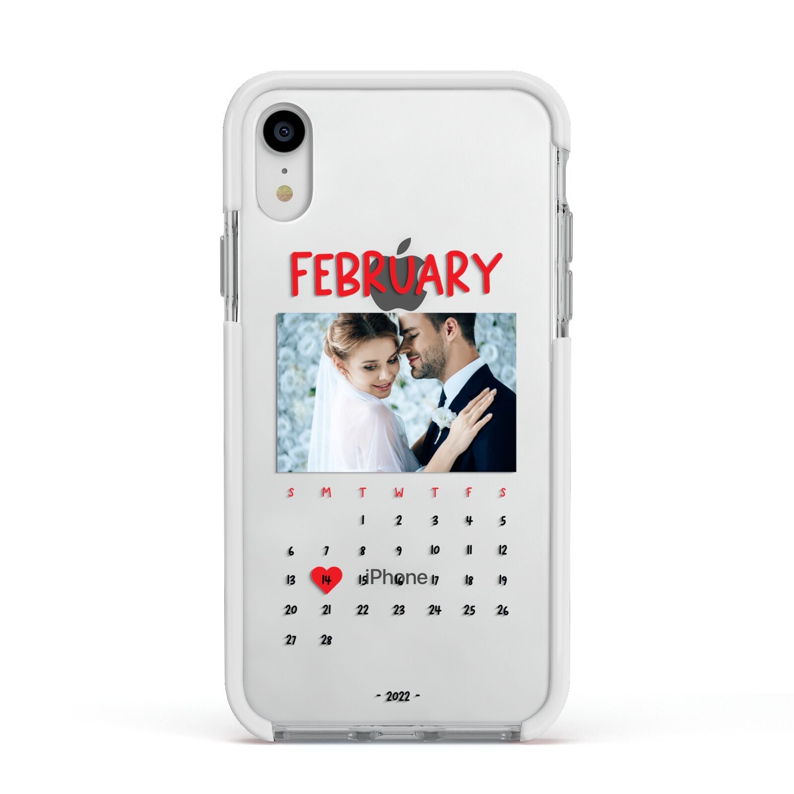 Photo Wedding Anniversary Apple iPhone XR Impact Case White Edge on Silver Phone