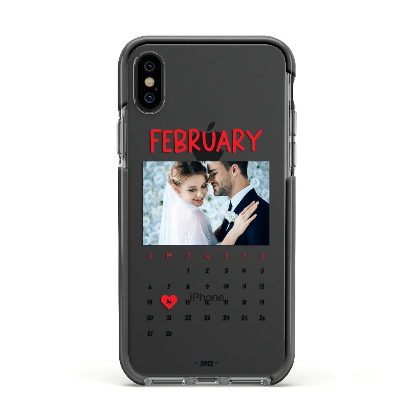 Photo Wedding Anniversary Apple iPhone Xs Impact Case Black Edge on Black Phone