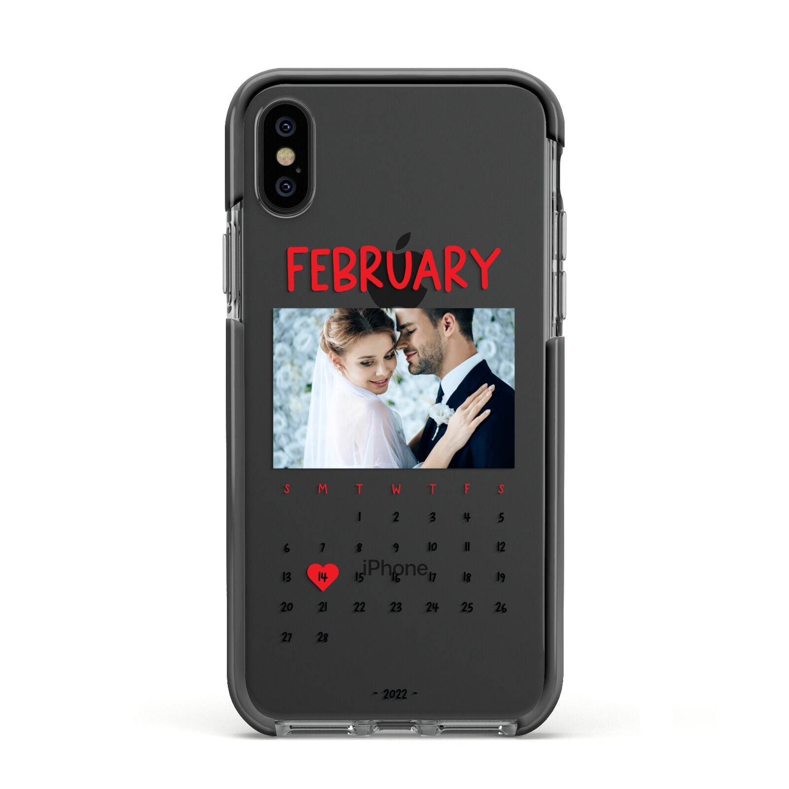 Photo Wedding Anniversary Apple iPhone Xs Impact Case Black Edge on Black Phone