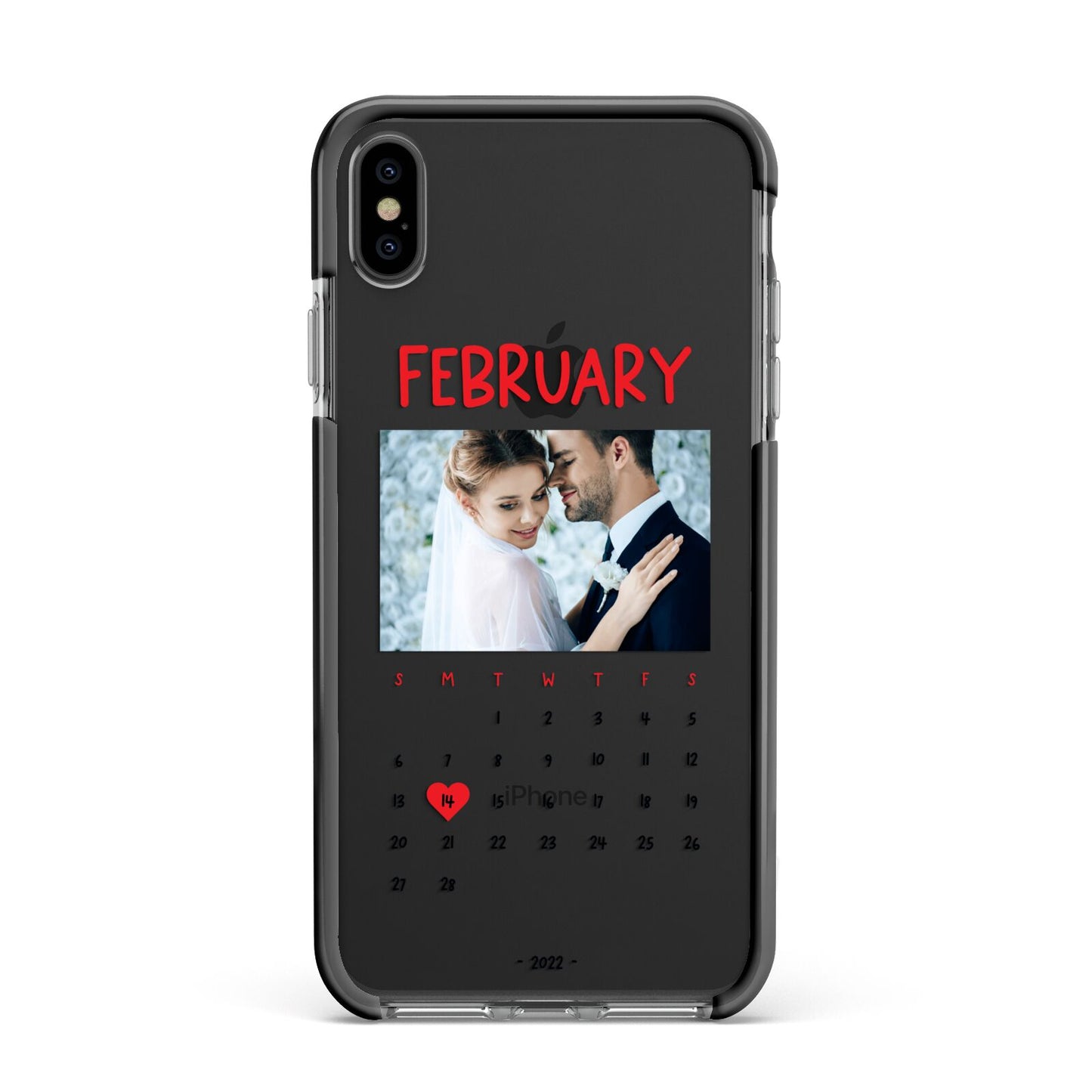 Photo Wedding Anniversary Apple iPhone Xs Max Impact Case Black Edge on Black Phone