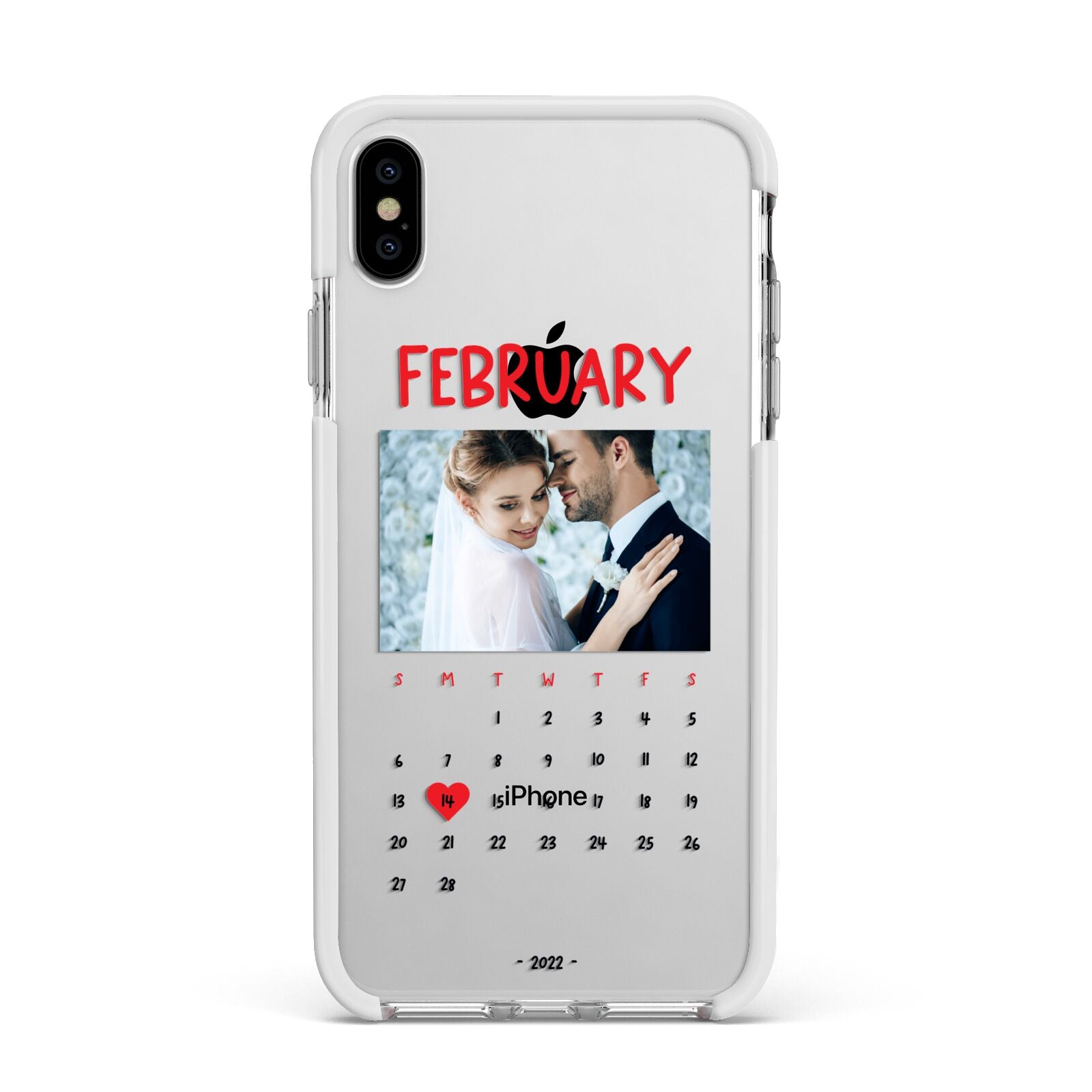 Photo Wedding Anniversary Apple iPhone Xs Max Impact Case White Edge on Silver Phone