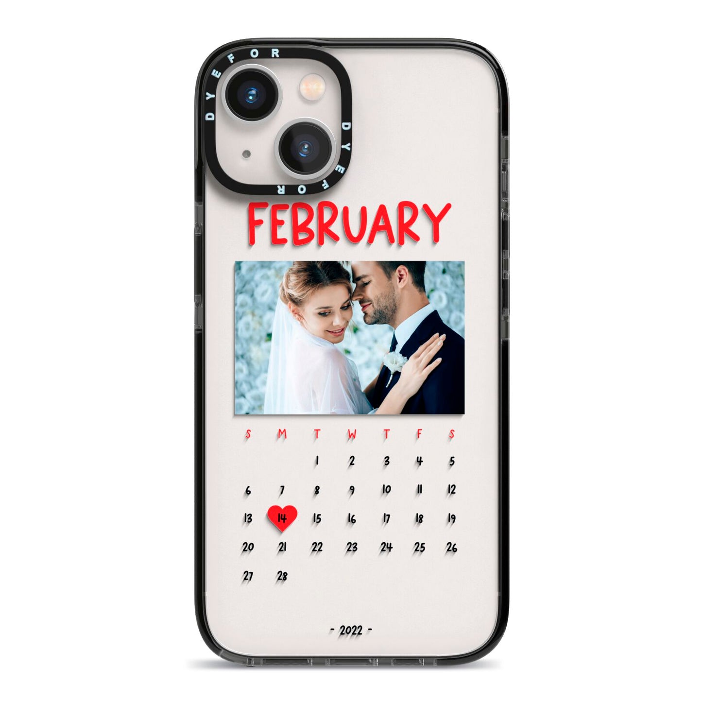 Photo Wedding Anniversary iPhone 13 Black Impact Case on Silver phone
