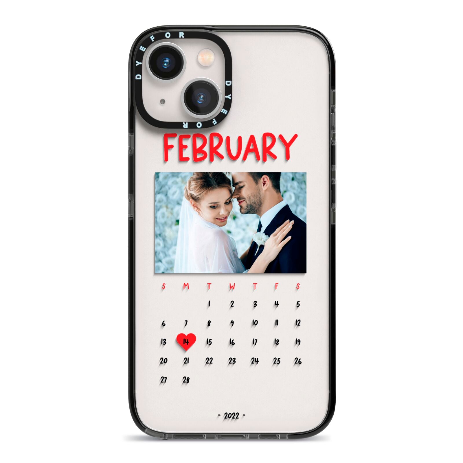 Photo Wedding Anniversary iPhone 13 Black Impact Case on Silver phone