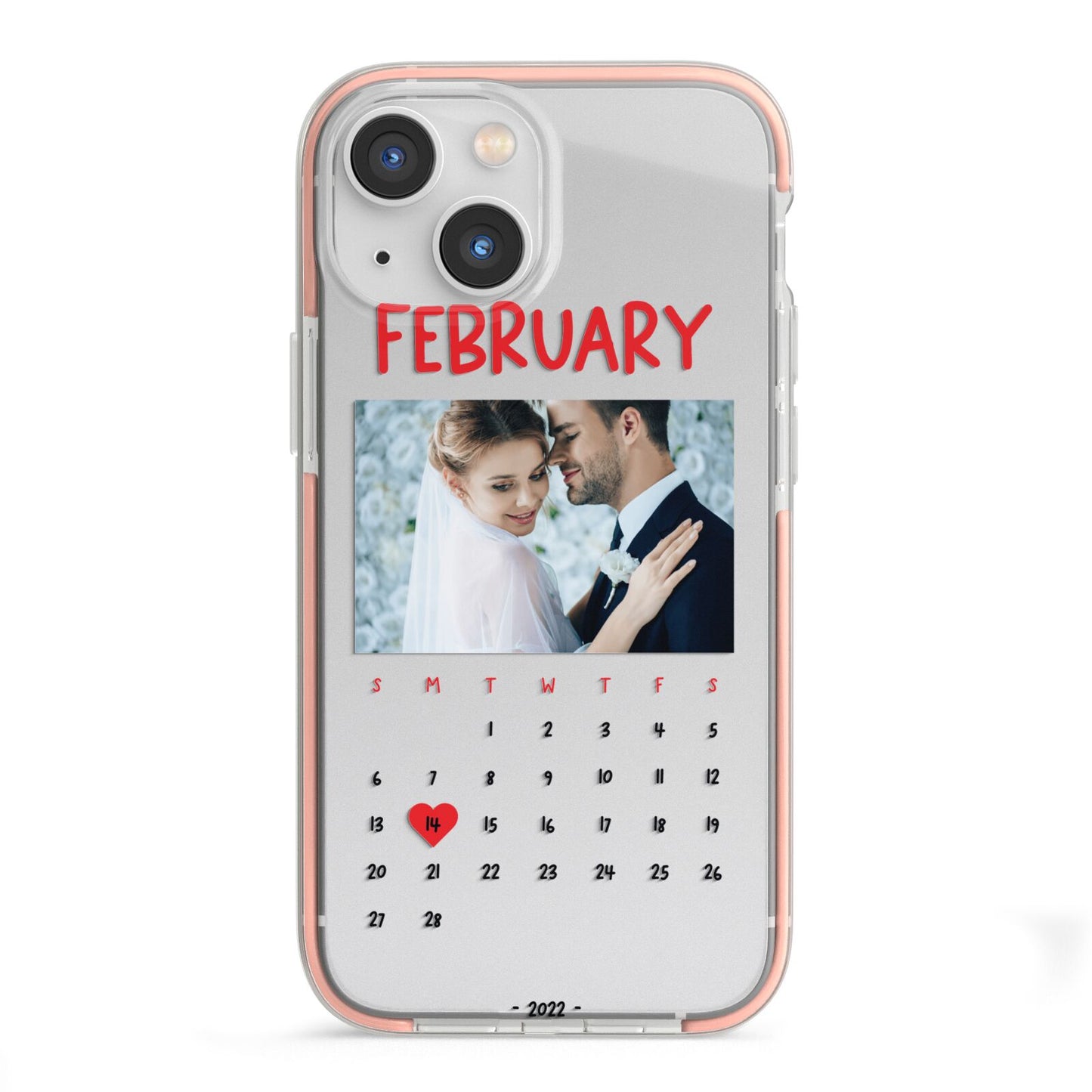 Photo Wedding Anniversary iPhone 13 Mini TPU Impact Case with Pink Edges