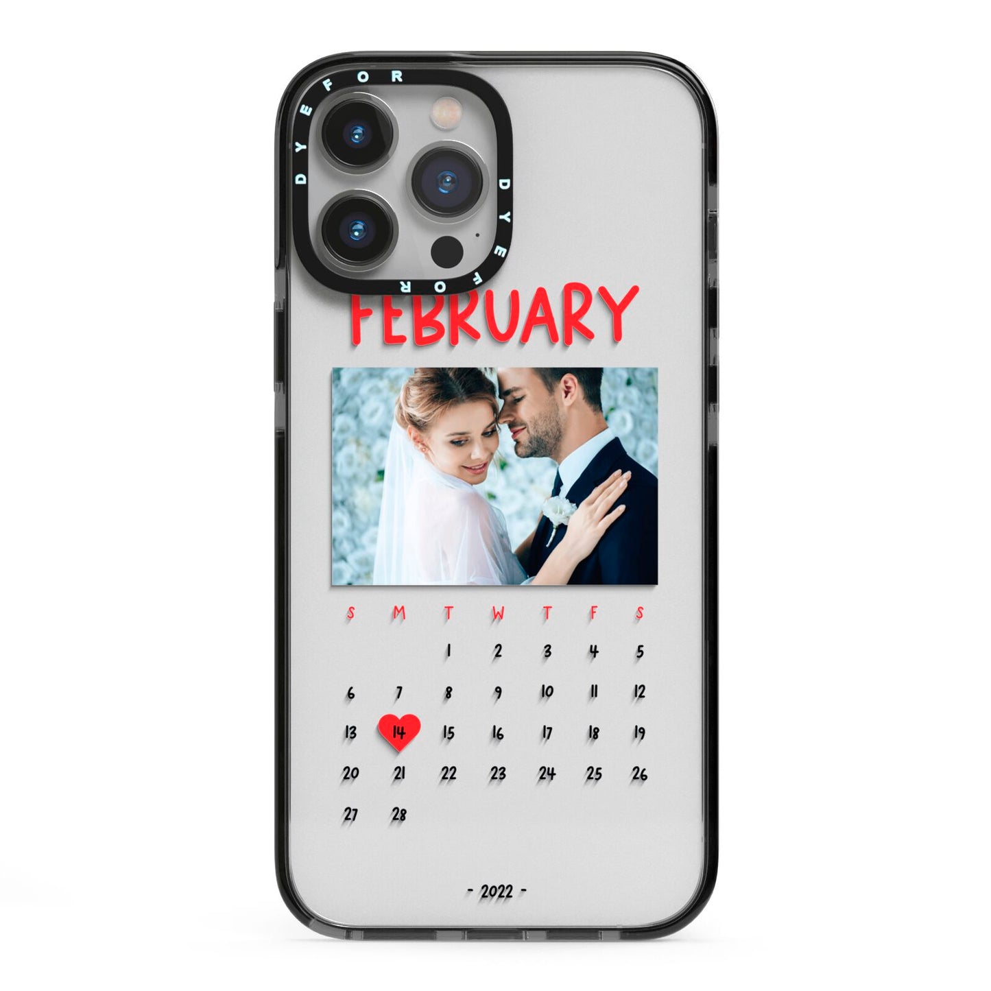 Photo Wedding Anniversary iPhone 13 Pro Max Black Impact Case on Silver phone
