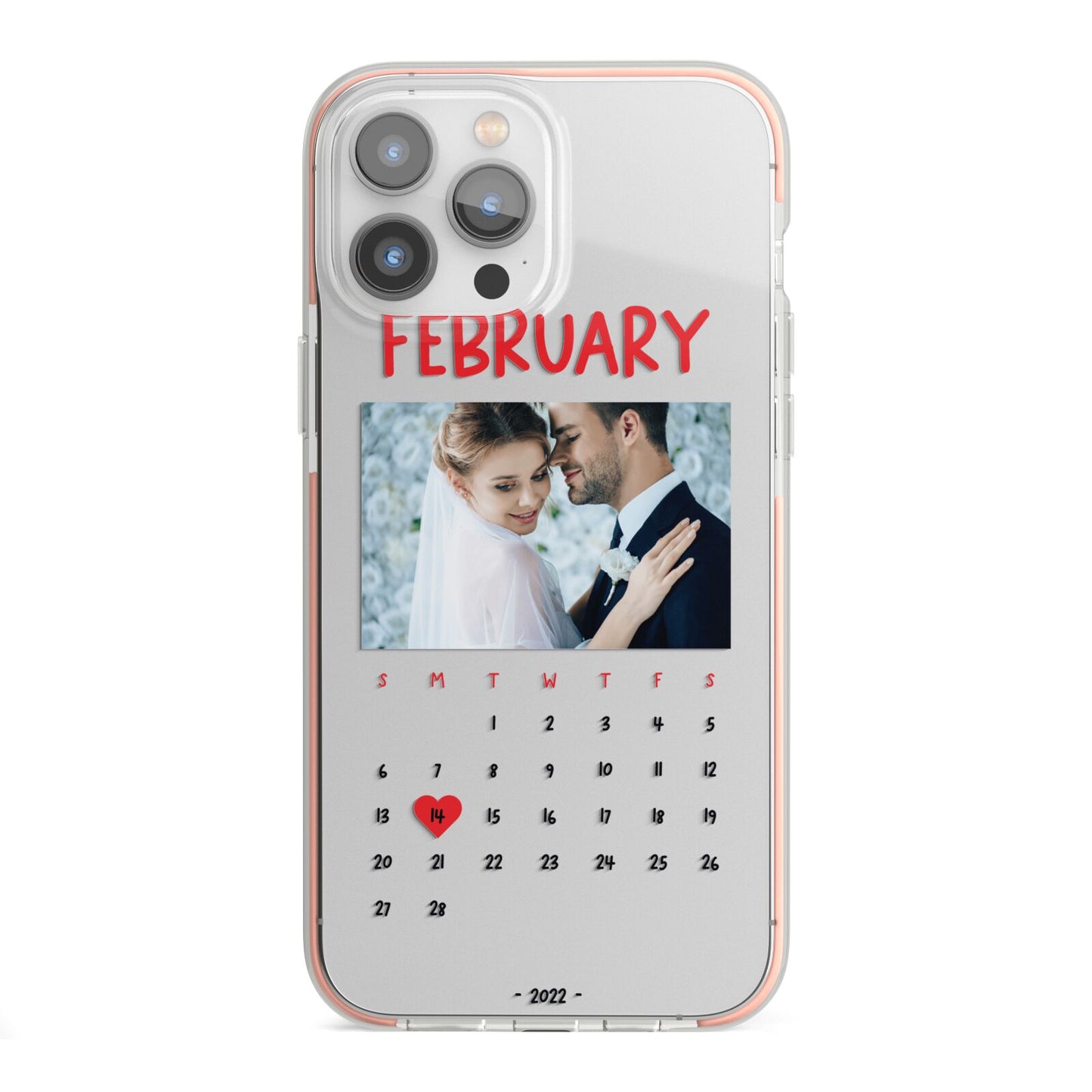 Photo Wedding Anniversary iPhone 13 Pro Max TPU Impact Case with Pink Edges